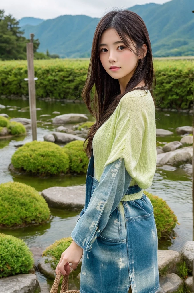 ((best quality)), ((masterpiece)), (detailed),Perfect face,Japanese,landscape,beauty,charming,Clothes are soaked