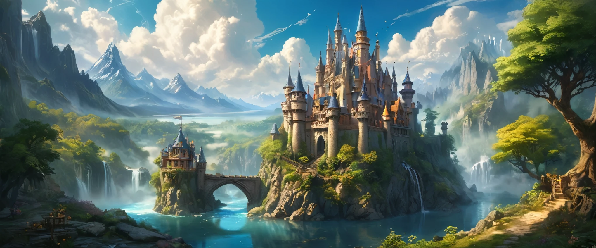 a moving castle,enchanted castle,spectacular moving fortress,beautifully wrought masterpiece:1.2,ultra-detailed,realistic:1.37,animating bricks and stones:moving,spiraling towers and flags,vibrant colors,glowing windows,enchanted forest,magic and fantasy elements,royal architecture and design,ancient secrets and mysteries,captivating,ethereal atmosphere,majestic,grandiose,imposing presence,roaming through landscapes,ever-changing surroundings,magical creatures,clouds of magic and spells,whimsical,otherworldly,sublime,unfathomable beauty,floating on a river of dreams,surreal,mesmerizing,lost in time,ever-evolving,powerful,enchanted by the unknown,dream-like,spellbinding,irresistible,joyful,unforgettable journey。