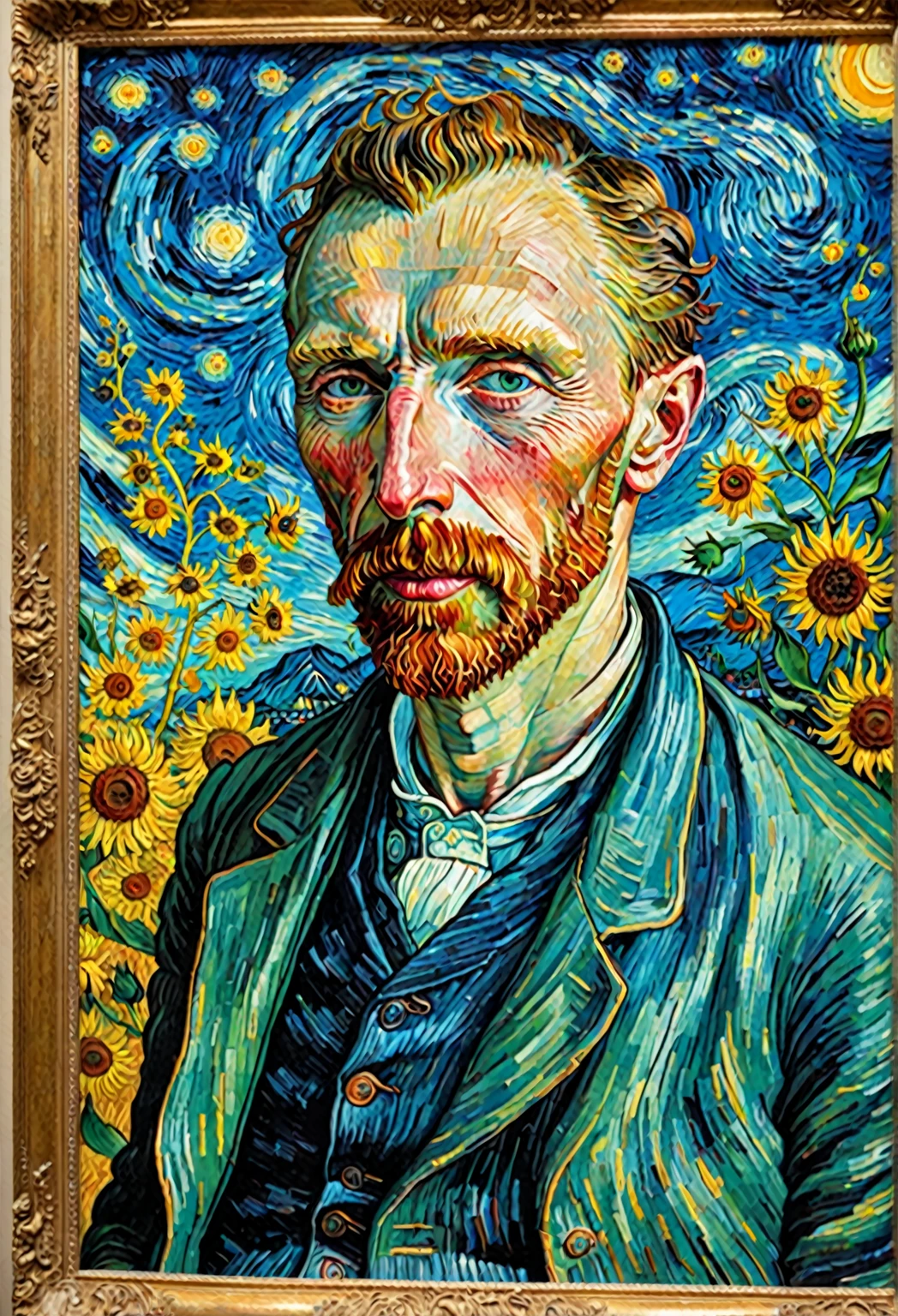 Colorful Vincent van Gogh&#39;s Starry Sky :: 油絵で構成された映画のような16k解像度のmasterpieceイラスト, Watercolor and ink :: Spiral galaxy in the sky :: Alien Invasion Fleet :: Frisco watercolors and oil paints、sky with rain、shooting star、Twinkling Star、Twinkling stars、Big full moon star :: Ivan Aivazovsky Kentaro Miura Gustave Dore Greg Rutkowski Romanticism Starry Night Landscape :: Complex motifs、Perfect composition、masterpiece、Very detailed、Extremely detailed、Very detailed、Beautiful three-dimensional effect、Deep, rich colours、Stereoscopic lighting、Shadow、Ray Tracing、Smooth、Perfect texture :: James Webb Space Telescope
 