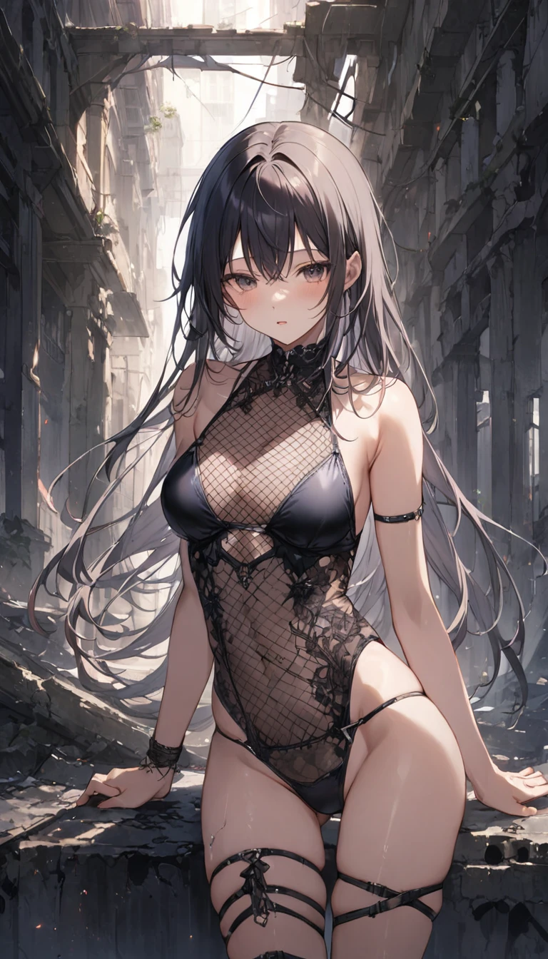 Dystopia、ruins、Erotic、Sexy mesh lace swimsuit