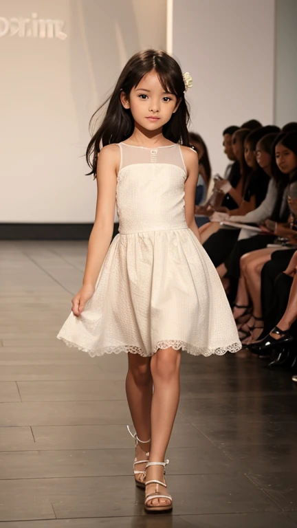 A girl walking down the runway at a fashion show, Children's underwear, Nipples, thigh, (High resolution:1.3), (16K, Realistic, RAW Photos, Best image quality: 1.4), (One Girl), Beautiful Face, (Lively Faces), Beautiful hairstyle, Realistic eyes, Beautiful and exquisite, (Realistic Skin), Beautiful skins, charm, 超High resolution, Surreal, High detail, Golden Ratio, Highly detailed cute girl,(20-year-old)