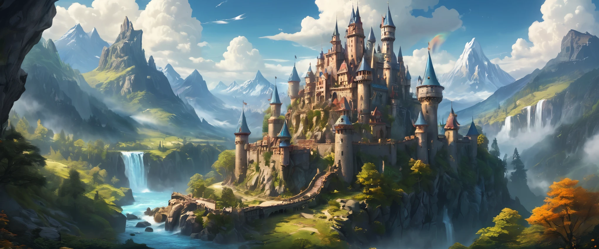a moving castle,enchanted castle,spectacular moving fortress,beautifully wrought masterpiece:1.2,ultra-detailed,realistic:1.37,animating bricks and stones:moving,spiraling towers and flags,vibrant colors,glowing windows,enchanted forest,magic and fantasy elements,royal architecture and design,ancient secrets and mysteries,captivating,ethereal atmosphere,majestic,grandiose,imposing presence,roaming through landscapes,ever-changing surroundings,magical creatures,clouds of magic and spells,whimsical,otherworldly,sublime,unfathomable beauty,floating on a river of dreams,surreal,mesmerizing,lost in time,ever-evolving,powerful,enchanted by the unknown,dream-like,spellbinding,irresistible,joyful,unforgettable journey。