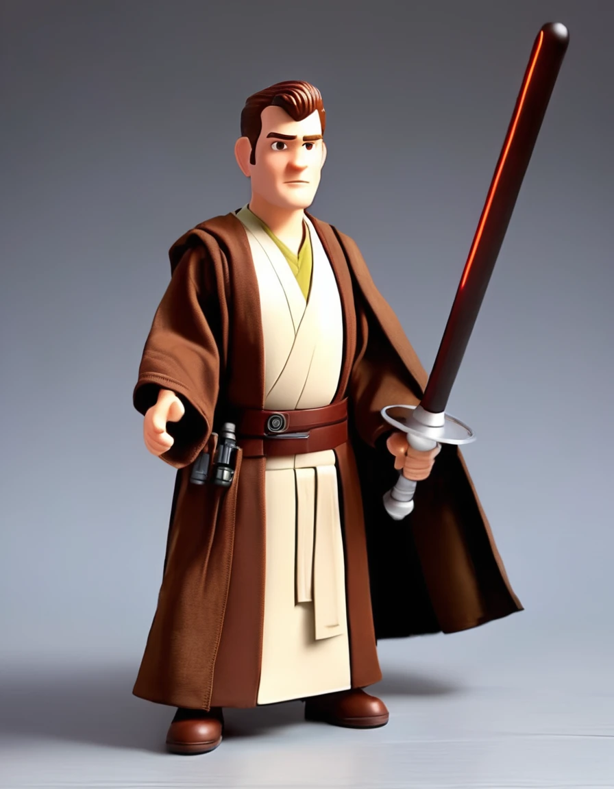 male jedi pixar art style looking at front portrait