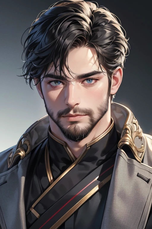 (best quality,4k,8k,highres,masterpiece:1.2),ultra-detailed,(realistic,photorealistic,photo-realistic:1.37),30 year old man,3 day beard,handsome anime,portraits,strong,masculine,dark hair,sharp jawline,mesmerizing eyes,perfectly styled hair,cool anime outfit,confident expression,vibrant colors,dynamic lighting