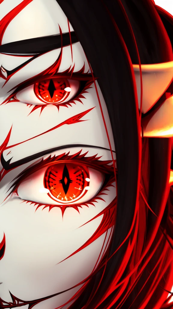 Here is the revised prompt in English:
---
A close-up shot of Nezuko from Demon Slayer in her demon form. Her face veins are bulging, her eyes are bright red, and she has horns sprouting from her forehead. She is biting down on a bamboo muzzle and is wearing her traditional kimono. Her expression is fierce and terrifying, embodying the full intensity of her demon transformation.
