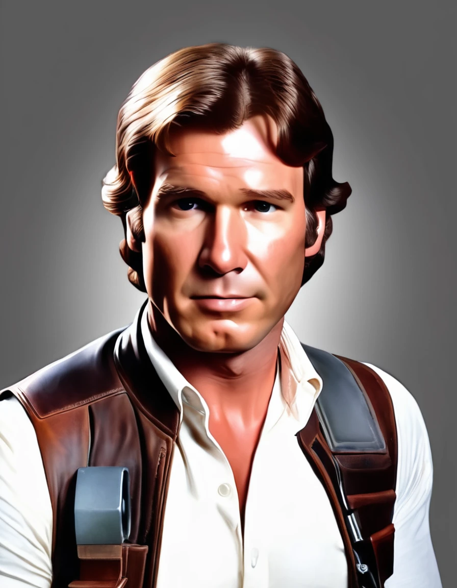 han solo pixar art style looking at front portrait