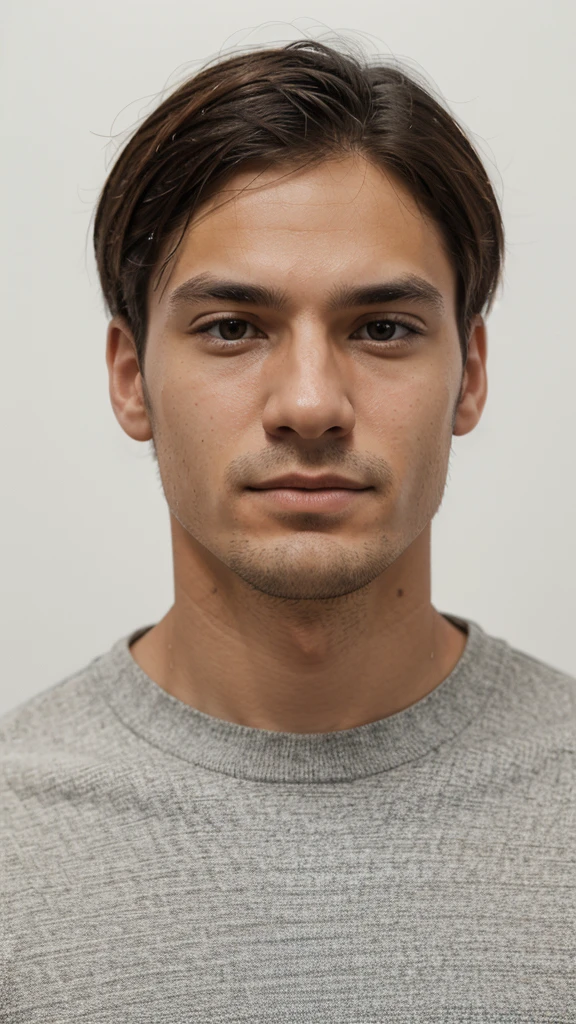 id photo of a man, white background