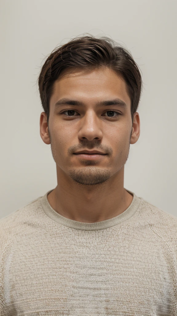 id photo of a man, white background