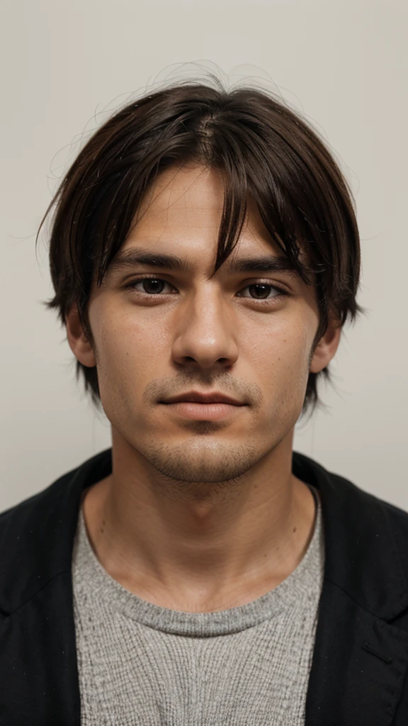 id photo of a man, white background