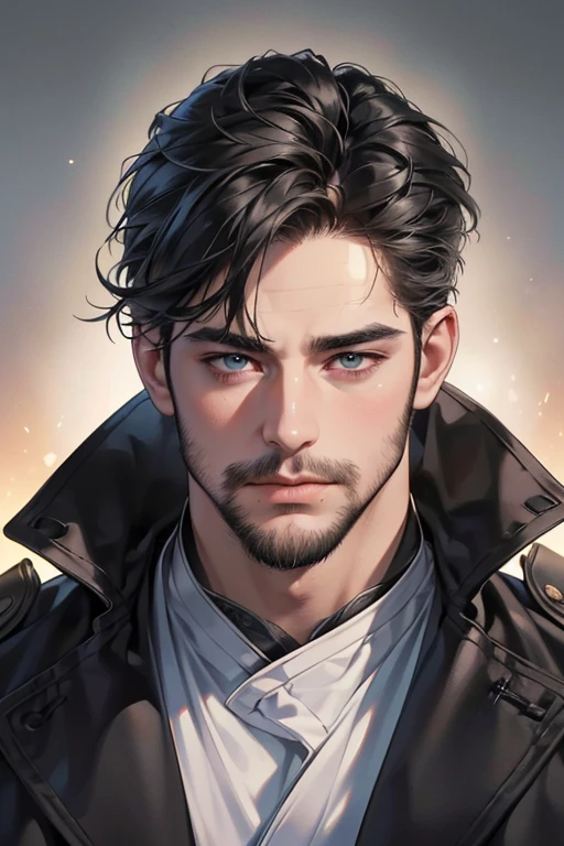 (best quality,4k,8k,highres,masterpiece:1.2),ultra-detailed,(realistic,photorealistic,photo-realistic:1.37),30 year old man,3 day beard,handsome anime,portraits,strong,masculine,dark hair,sharp jawline,mesmerizing eyes,perfectly styled hair,cool anime outfit,confident expression,vibrant colors,dynamic lighting