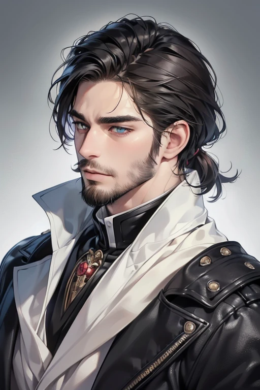 (best quality,4k,8k,highres,masterpiece:1.2),ultra-detailed,(realistic,photorealistic,photo-realistic:1.37),30 year old man,3 day beard,handsome anime,portraits,strong,masculine,dark hair,sharp jawline,mesmerizing eyes,perfectly styled hair,cool anime outfit,confident expression,vibrant colors,dynamic lighting