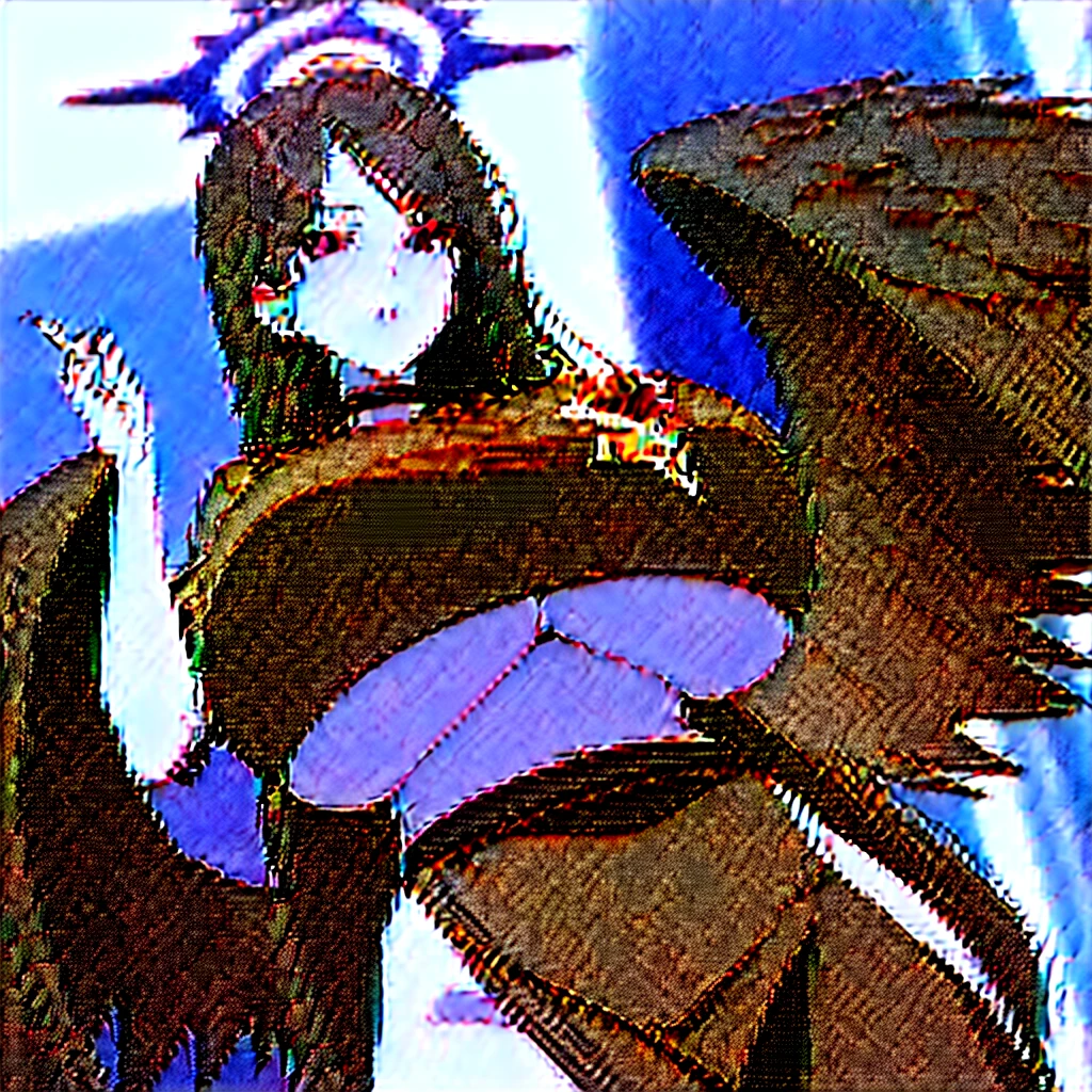 1girl, hanekawa hasumi, blue archive, huge breasts, black hair color, long straight hairstyle, red eyes color, red halo, low black angel wings, black , croptop shirt, underboobs, slit skirt, long skirt