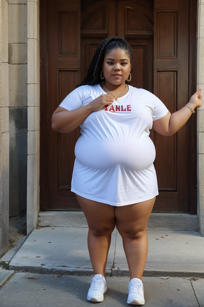 Fat girl on temple going