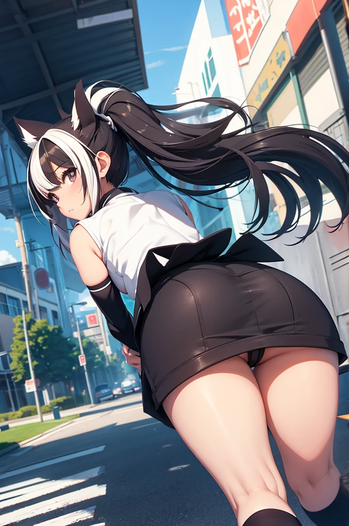 Anime skunk girl butt up at us girl fart shit