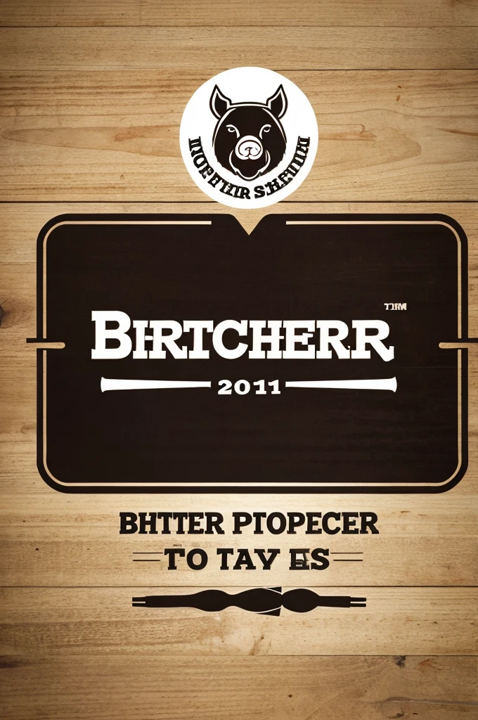 Butcher pork shop logo