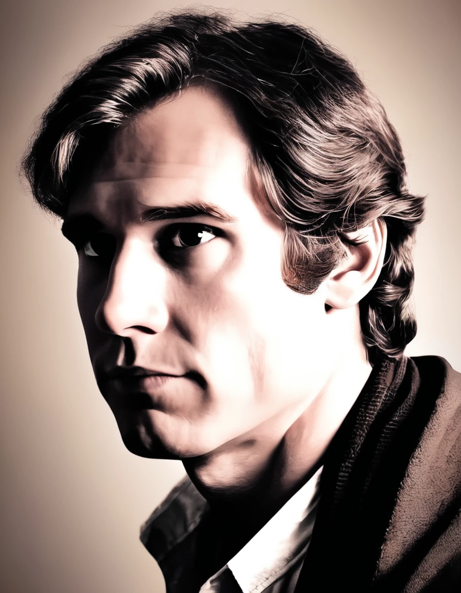 young han solo pixar art style looking at front portrait