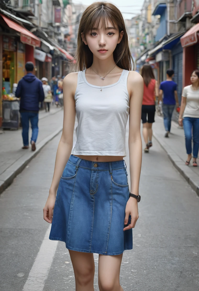 1 Girl, Lovely, young, Skinny, (3N1DS1NCL41R:0.9), Realistic photos, Extremely detailed, Street Photography, {best quality}, {{masterpiece}}, {high resolution}