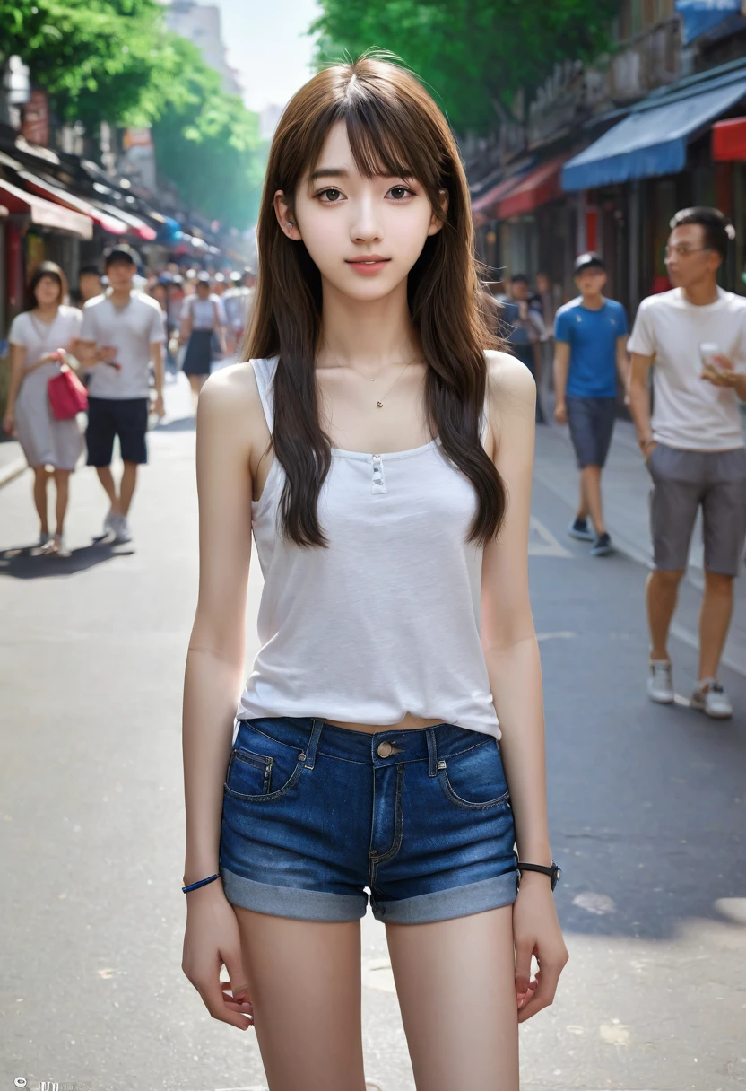 1 Girl, Lovely, young, Skinny, (3N1DS1NCL41R:0.9), Realistic photos, Extremely detailed, Street Photography, {best quality}, {{masterpiece}}, {high resolution}