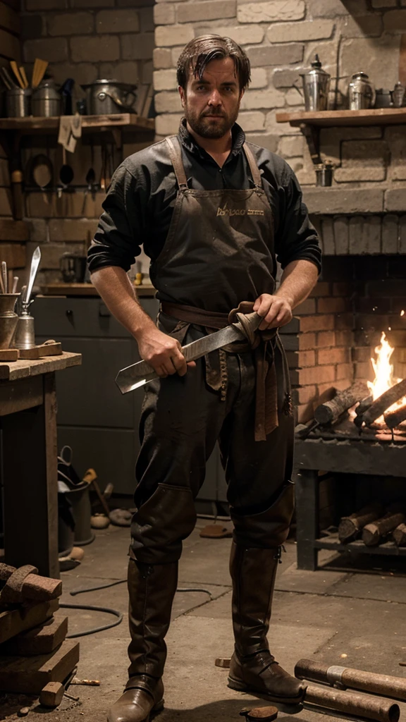 Eamon at the forge:
Describe Eamon working in his forge, fashioning swords and hammering hot iron.
Explore your daily routine and your dissatisfaction with monotonous life