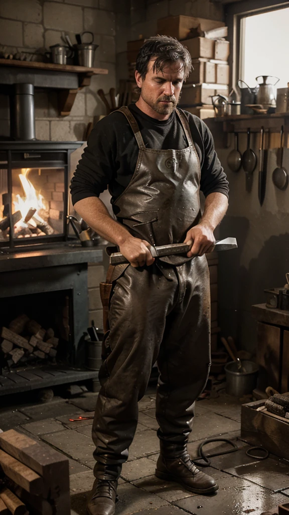Eamon at the forge:
Describe Eamon working in his forge, fashioning swords and hammering hot iron.
Explore your daily routine and your dissatisfaction with monotonous life