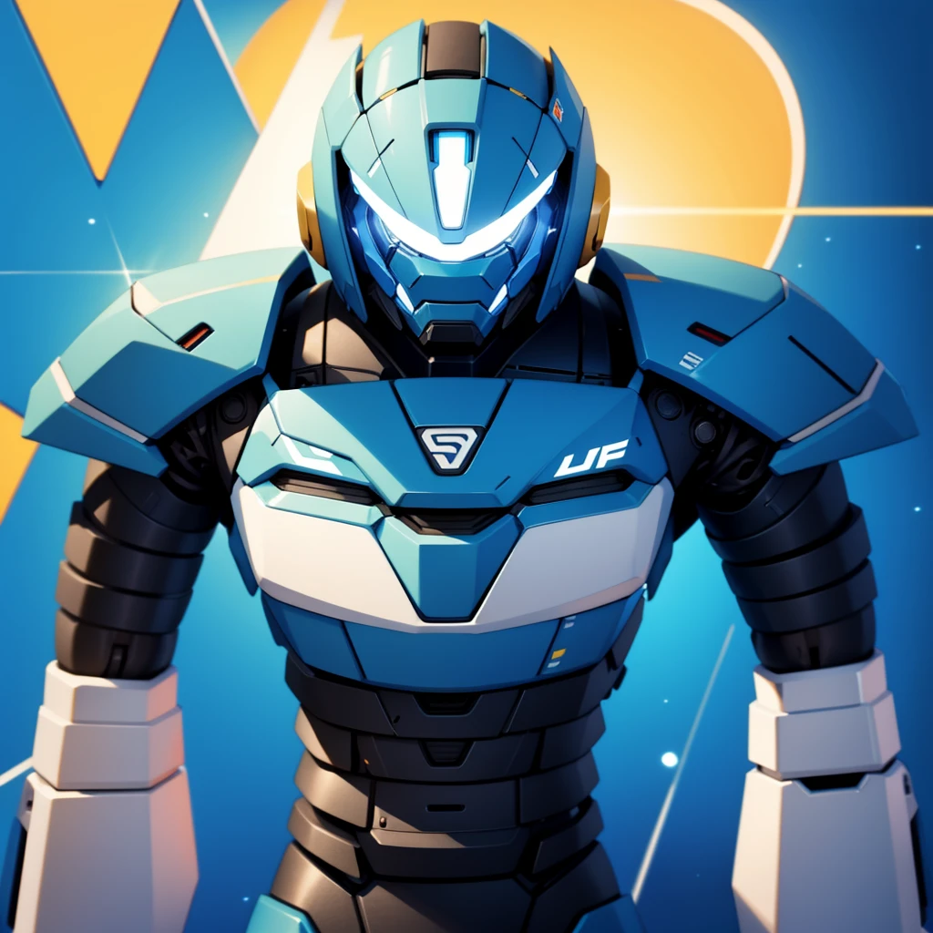 Robot, bright background, light style, blue armor, fresh colors,Robot, bright background, bright style, blue armor, fresh colors, symmetrical design, symmetrical system,