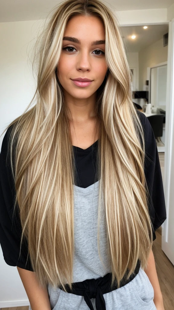 blonde hair with light brown roots. Blonde hair, Hair with brown roots, extra long hair