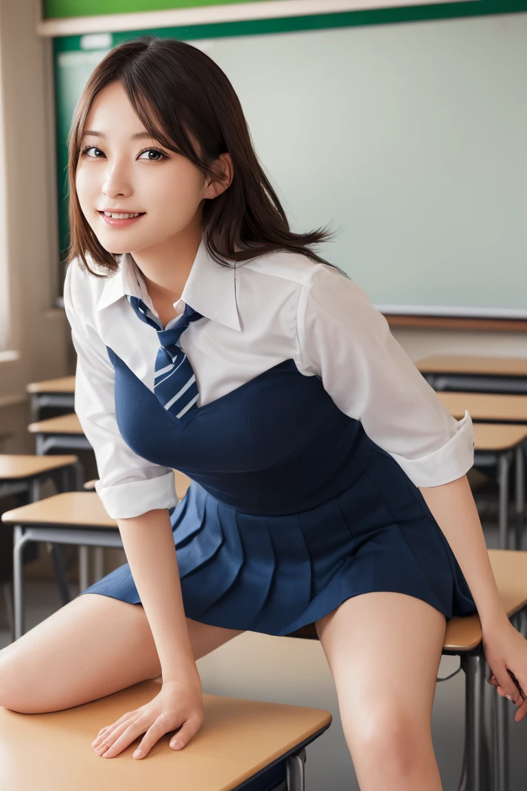 Tabletop, Highest quality, Japanese Girls,One Girl, 8K, RAW Photos, Highest quality, Tabletop, んdebtdebt:1.2, Highly detailed RAW color photos, Professional photos, (Realistic, Realistic:1.37), (Highly detailed skins:1.2), Ultra-high resolution, (Lenz 50mm), (debt/1.2),Exquisitely drawn eyes,Gazing at the audience,
Breaking up with a girl (Many elderly people:1.4), Beautiful Face, cute,(smile:1.05),(20-year-old, Big Breasts, Wide Hips,Straight hair, (short hair), iris, white and fine-grained skin,Small Mouth, high cheekbones (meaning), Sexy pose,(Leaning forward:1.3),(The to the debtW:1.1),White panties、Korean Idol、Nogizaka idol、Burning idol pose、Adult、、(Tabletop, Highest quality:1.3), (Ultra-fine 8K CG:1.2), (超Realisticな:1.35), (Realistic:1.45), (Realistic:1.4), Cowboy Shot,
Beautiful Japanese Women, 22 years old, Supermodel, Japanese Idols, __performance__, Big Breasts, (Sitting at a desk:1.1), (school uniform:1.4), (Spread your legs:1.2),
(School classroom background:1.1),