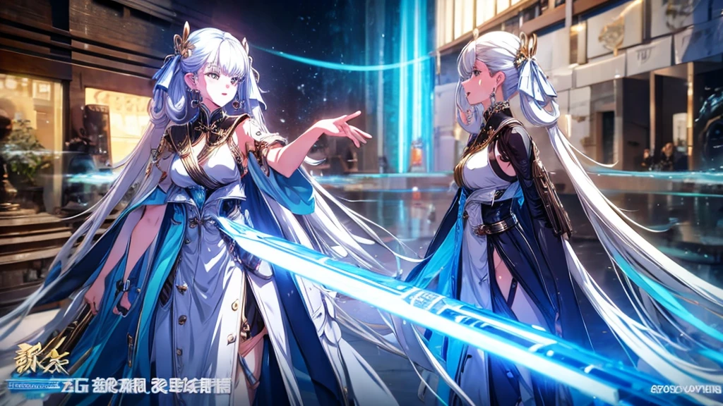 anime character with long white hair and a white coat holding a gun, white haired deity, official character art, digital art on pixiv, inspired by senior character artist, ( ( character concept art ) ), official character illustration, anime style character, cyborg - girl with silver hair, female anime character, pixiv contest winner, anime character, game art!!