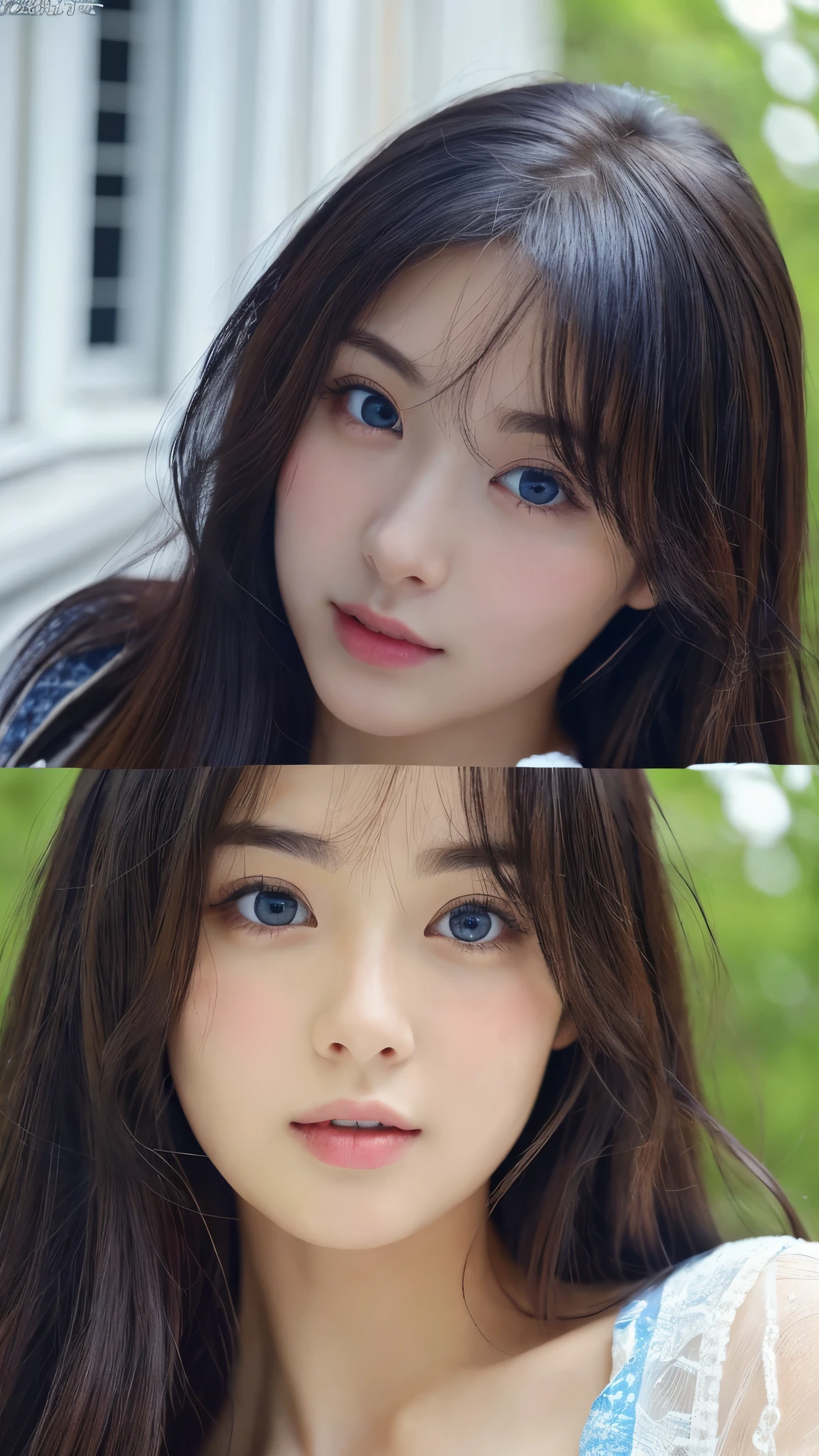 (((32ｋ,High details,High detail、masterpiece,Attention to detail,alone))),RAW Photos & Realistic atmosphere,Beautiful dark blue eyes,Mouth details,Glossy Lips,Thin eyebrows,Beautiful Eyes、Soft white skin that shines in every detail、sheの深い黒色の目はとても美しいです,Lip details、Very beautiful face,Very beautiful face、A vivid face,Beautiful, shining lips,Beautiful Eyebrows,Infinite Reality, Realistic Young Gravure Idol,she&#39;she&#39;she&#39;she&#39;she&#39;she&#39;To a very cute woman , Young Gravure Idol, Young Gravure Idol, とても美しくてかわいい22 years old beautiful girl,Incredibly beautiful and elegant，22 years old beautiful girl,Natural soft light,（Shiny Hair,,Beautiful and kind eyes：1.5）,A kind smile,Shapely breasts,Medium Long Hair,Tying up hair,Beautiful posture,No makeup,Looking Ahead,
