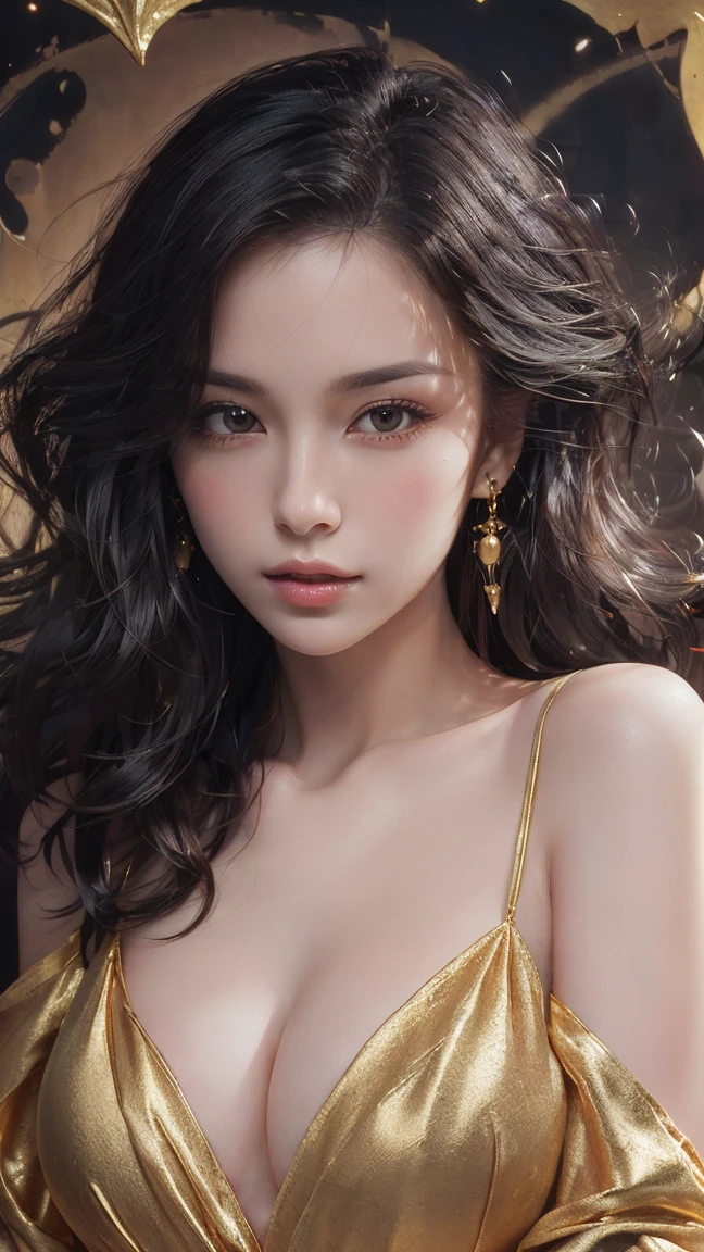 (best quality,4K,8K,high resolution,masterpiece:1.2),Extremely detailed,(Practical,photoPractical,photo-Practical:1.37),Gold leaf female figure,artwork,nude,Beautiful and delicate eyes,Beautiful and delicate lips,Extremely detailed eyes and face,Long eyelashes,Sensual,Calm expression,Subtle emotions,Beautiful posture,Soft lighting,Delicate brushstrokes,Bright colors,Ethereal atmosphere,Warm and welcoming atmosphere,Sublime beauty,Composition,Beautiful curves,Golden hue,Attention to detail,Exquisite craftsmanship,grace,Sublime beauty in simplicity,Fantastic quality,Golden Halo,Dynamic Synthesis,Smooth and flawless skin,artistic vision,Subtle shadows and highlights,Exquisite craftsmanship,Emotional Depth,Gold embellishment,Romantic charm,majesticpresence,Expressive body language,Soft curves,Beautiful physique,Strong femininity.