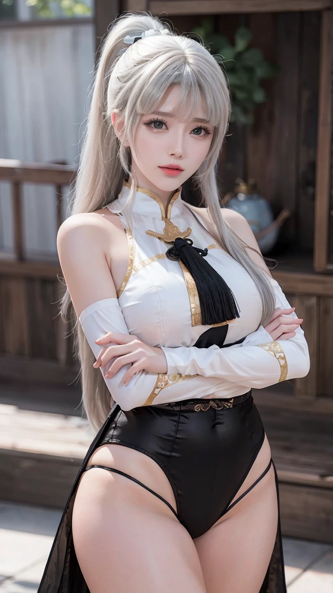 Walnut,vampire,assassin,charming,Mature,Sexy,Thin,齐Bangs,Long hair,天線Bangs,Double tail,高Double tail,Bangs cover one eye,Frightened,angry,Smile,blush,Red Nose,drunk,Look straight into the eyes,Exquisite eyes,Red lips,Perfect face,Cross your arms across your chest,暗Black皮肤,Dynamic poses,Fighting Stance,near,School swimsuit,damaged cloThing,cloak,Leather Skirt,Black,,Spandex luster,Laser reflective material,Detailed background,气泡angry,bubble blush,Heart-shaped,notes,Q version,Official Art,lifelike,Movie Angle,Dynamic Angle,Horizontal viewing angle,Depth of Field,light,rich and colorful,PBR Rendering+UE pull,32k,high resolution,high quality,Wallpaper HD beautiful,a white hair、Close-up of woman wearing white mask, Beautiful character painting, Gu Weiss, Gurwitz-style artwork, White-haired god, author:Yang Jie, Epic and beautiful character art, Stunning character art, author:Fan Qi, by Wuzhun Shifan, pixiv art station street Gu Weiss, Single ponytail, insult, High Ponytail, tall and big, Long legs, (Sleeveless lace shirt), (shorts), (Striped )), ((Striped )), Walk, elegant, dignified, Feminization, Beautiful curves, sweet smile, Strong sense of detail and layering, rich and colorful, Has a unique texture, rich and rich and colorful, color, vivid, Design Art, 16K, Very detailed, {{illustration}}, {Extremely refined}, {Exquisite surface treatment}, Very detailed, Delicate and shining eyes, {{light}}, 极端light效果, Model: realism, CFG size: 12, Laura: Bright texture (1.35), high quality, masterpiece, Exquisite facial features, Delicate hair depiction, Detailed depiction of the eyes, masterpiece, best quality, Ray Tracing, Extremely detailed CG unified 8k wallpaper, masterpiece, best quality, (1 girl), Perfect female body, (((White tight T-shirt))), beautiful eyes, (Delicate face), Black短发, Tie your hair up, Light Blue Hairpins, (White skin), (Optimal lighting), (Super intricate details), 4k unity, (Very detailed CG), Showing off her white legs, , Hot Pants, shorts,best quality, high resolution, Unique image, 1 girl,armpit, Put your arms behind your head, Bangs, Bare shoulders, Blue footwear, Blue Hair, Blue leggings, Weaving, Chest, 棕色Lift your legs, shut your mouth, bench, Cover your belly button, curtain, slit collar, earrings, Eyebrow sling visible through hair, Gradient hair, Green Eyes, High heel, light blush, Looking at the audience, Messy hair, rich and rich and colorful hair, on bench, sit, Solitary, ,Lift your legs,大Long legs,Black