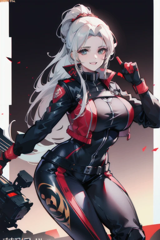 a gorgeous middle-aged busty woman, ponytail, leather jacket, lady bikers, motosport, beautiful smile showing teeth, pov, lover, cinematic lighting, (best quality,4k,8k,highres,masterpiece:1.2),ultra-detailed,(realistic,photorealistic,photo-realistic:1.37),HDR,UHD,studio lighting,ultra-fine painting,sharp focus,physically-based rendering,extreme detail description,professional,vivid colors,bokeh,portrait,photorealistic,cinematic,dramatic lighting