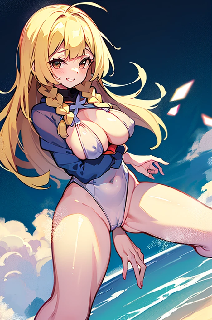 little/pokemon,Blonde,Long Hair,Braid,One woman,Big Breasts, View your viewers, Happy, Showing nipples,Show your vagina,smile, Sex,Sexy,ahegao,Big Breasts,(),fuck,Swimwear