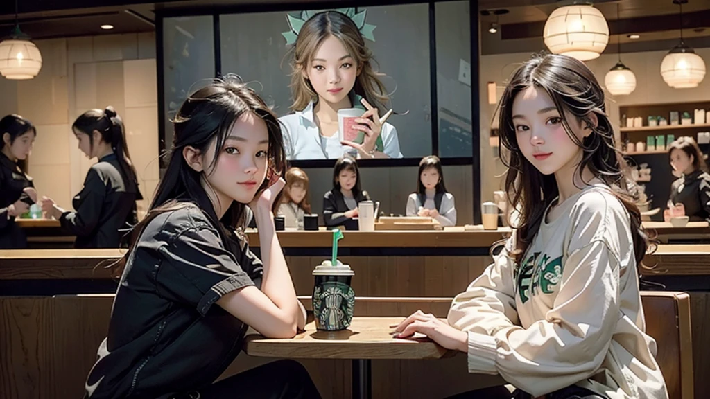 8K、RAW Photos、Highest quality、Super detailed、Super Resolution、Ultra HD、8K壁紙、Amazing details
(((Inside the Starbucks store)))、Woman sitting at a table by the window、16-year-old girl、((((Girls' High School Uniforms))))、(((Eat cake、Drink coffee、smile)))、Emphasize cleavage
