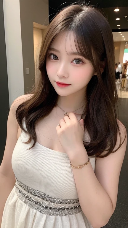 Tabletop, Highest quality, shape, Very detailed, finely, High resolution, 8k wallpaper, 完璧なダイナミックな構shape, Beautiful and exquisite, Nice spring clothes,Beautiful straight hair,Small breasts,Natural color lip, 20-year-old girl、cute、Always blur the background,Perfect and beautiful face,Beautiful and dense face、Slim face and figure,Big eyes、Putting on gal makeup,Actual Photos(Best image quality)、Fashion model posing、Full Body Shot、Change pose randomly、Randomly change the shooting angle and position、Summer Fashion
