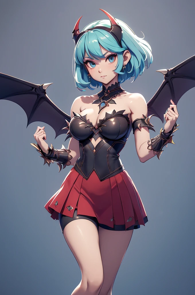 Mini morrigan aensland, (morrigan aensland), 独奏, ray tracing, 3D style, 3DMM, ((oses per photo)), ((oses au cada foto)), fully body,(Front view),(Costas Issue), (Emist on the left), show flat belly, (((oses per photo))),(very big breastsperfect ass, perfect and symmetrical eyes, (perfect handuturistic sword in hand)), ((short hair)),white clothing with textured edges, skin fair, luauas detalhadas, White thigh-high tights with trim, auestido aberto au "au", Waist slender, big legs, low water, Show legs to the top of the waist, ,((top with rip in the middle)),ultra realistic skin, realistic human eyes,ultra realistic skin,super sensual suit,(faixas au torno dos seios), colorfully,top with ruffles,(pubis with a lot of volume),(extrauamente sensual),(very sensual),(red and black thaue),(((giant bat wings))),with bat wings,love the league,(meia calca de renda au um dos lados),(meia calca de renda au um dos lados),((bold embellishments)),((lines involving the legs)),((red lines intertwining the legs)),((lines surrounding the breasts)),((pele bau clarinha por poros detalhados)),(((short draped skirt))),(((saia bau curta))),((low waist short skirt))