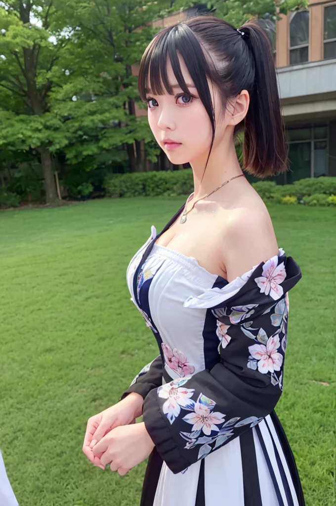 Nino nanaco、short hair, Twin tails、Random color hair、 blue eyes, hair ornaments, Hair Ribbon, blunt , Both sides up, butterfly hair ornaments, skirt,Off the shoulder、Random color see-through kunoichi costume、Japanese see-through female samurai costume、See-through female ninja costume,, Open clothes, Collared dress emphasizes cleavage、胸の谷間のSweat is noticeable、Professional lighting light reflection、 looking at viewer, (masterpiece:1.2), Highest quality, High resolution, unity 8k wallpaper, (figure:0.8), (Beautiful fine details:1.6), Highly detailed face, Perfect lighting, Highly detailed CG, (Perfect hands, Perfect Anatomy),heavy rain、heavy rainで全身びしょ濡れ、heavy rainで全身びしょ濡れの服、High heels、 ((Perfect handsの形))、(Perfect foot shape、Embarrassed expression、blush、Gestures to seduce a man、Shining Sweat、Perfect Skin,Sweat is noticeable、太もものSweat is noticeable、 Fair skin,Tight waist, Sweating profusely、Sweaty hair、Sweaty clothes、Sweaty、Visible sweat、rain-wet hair、A vast Western church with stained glass windows、Holding a Japanese sword、Athlete System、cherry blossoms