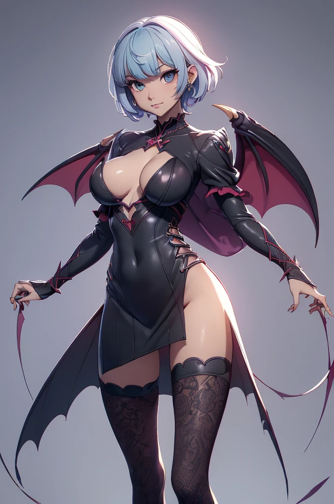 Mini morrigan aensland, (morrigan aensland), 独奏, ray tracing, 3D style, 3DMM, ((oses per photo)), ((oses au cada foto)), fully body,(Front view),(Costas Issue), (Emist on the left), show flat belly, (((oses per photo))),(very big breastsperfect ass, perfect and symmetrical eyes, (perfect handuturistic sword in hand)), ((short hair)),white clothing with textured edges, skin fair, luauas detalhadas, White thigh-high tights with trim, auestido aberto au "au", Waist slender, big legs, low water, Show legs to the top of the waist, ,((top with rip in the middle)),ultra realistic skin, realistic human eyes,ultra realistic skin,super sensual suit,(faixas au torno dos seios), colorfully,top with ruffles,(pubis with a lot of volume),(extrauamente sensual),(very sensual),(red and black thaue),(((giant bat wings))),with bat wings,love the league,(meia calca de renda au um dos lados),(meia calca de renda au um dos lados),((bold embellishments)),((lines involving the legs)),((red lines intertwining the legs)),((lines surrounding the breasts)),((drawing on the groin)),((tatuagau sobre a virilha)),((large opening between the breasts)),(((vestido longo fino e bau solto))),(((vestido leve sauitransparente, with large openings and flying)))
