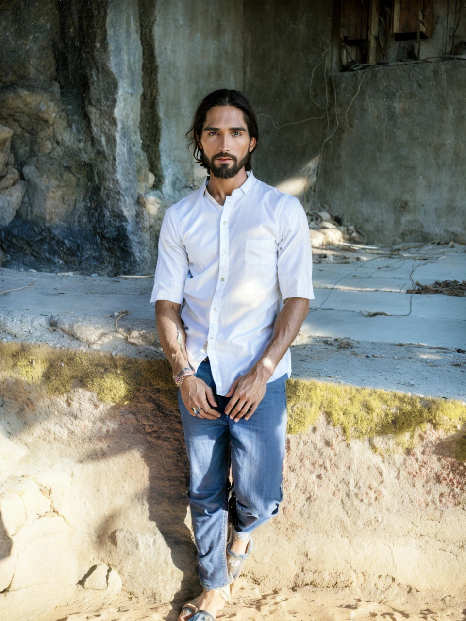 portrait of modern day Jesus, cinematic lighting, depth of field, bokeh, realism, photorealistic, hyperrealism, professional photography, uhd, dslr, hdr