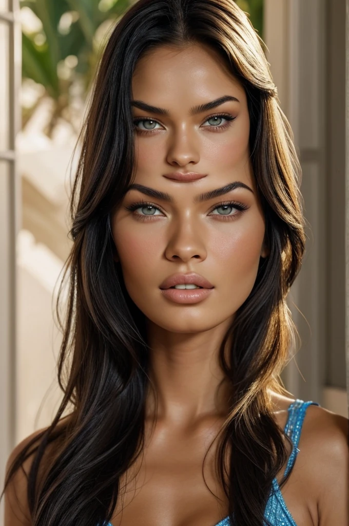 Brazilian mix half russian and grandfather is pure Filipino and grandmother Swedish half Spain face mix of Adriana Lima, Monica belluci and Megan fox. Most beautiful model without makeup ethereal beauty breathtaking