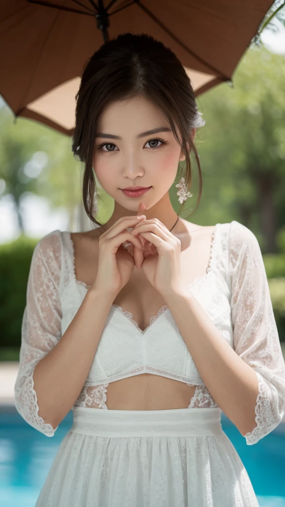 A beautiful woman with four hands
