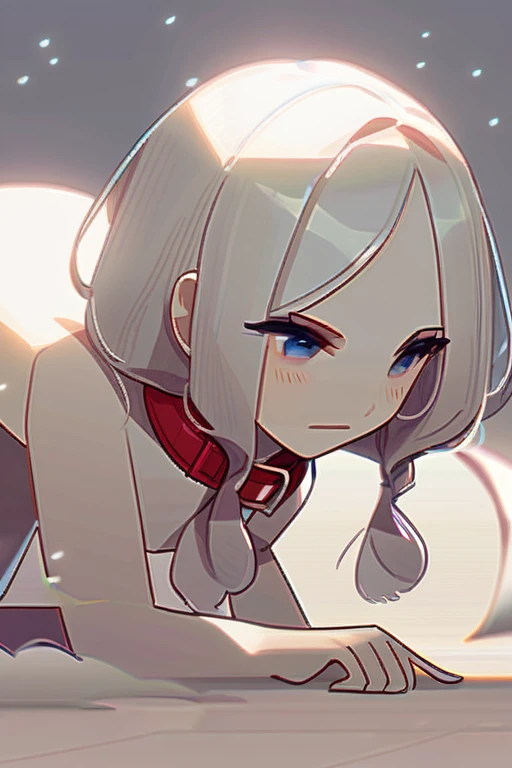((Лучшее качество)), ((шедевр)), (подробный), naked girl on all fours with a collar around her neck