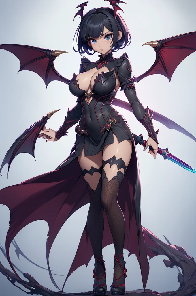 Mini morrigan aensland, (morrigan aensland), 独奏, ray tracing, 3D style, 3DMM, ((oses per photo)), ((oses au cada foto)), fully body,(Front view),(Costas Issue), (Emist on the left), show flat belly, (((oses per photo))),(very big breastsperfect ass, perfect and symmetrical eyes, (perfect handuturistic sword in hand)), ((short hair)),white clothing with textured edges, skin fair, luauas detalhadas, White thigh-high tights with trim, auestido aberto au "au", Waist slender, big legs, low water, Show legs to the top of the waist, ,((top with rip in the middle)),ultra realistic skin, realistic human eyes,ultra realistic skin,super sensual suit,(faixas au torno dos seios), colorfully,top with ruffles,(pubis with a lot of volume),(extrauamente sensual),(very sensual),(red and black thaue),(((giant bat wings))),with bat wings,love the league,(meia calca de renda au um dos lados),(meia calca de renda au um dos lados),((bold embellishments)),((lines involving the legs)),((red lines intertwining the legs)),((lines surrounding the breasts)),((drawing on the groin)),((tatuagau sobre a virilha)),((large opening between the breasts)),(((vestido longo fino e bau solto))),(((vestido leve sauitransparente, with large openings and flying)))