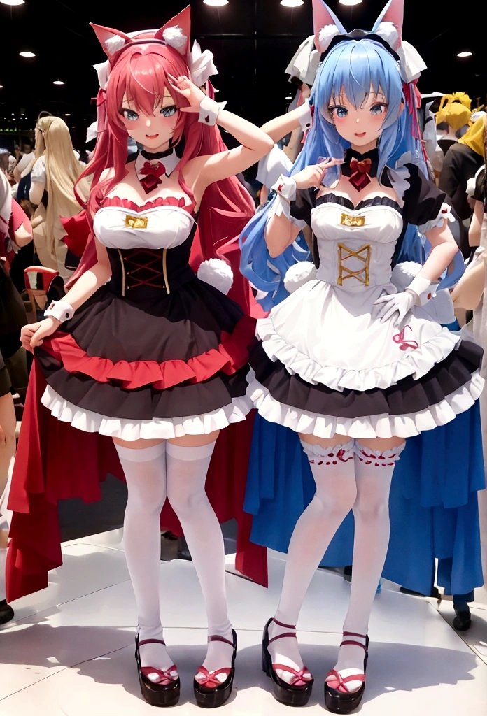 Characters from Aria the Scarlet Ammo,アニメの女の子のCosplay, Anime Cosplay, Cosplay, Cosplayイヤー, Bunny girl, キャットボーイのCosplay! Maid! dress, nekomimi, フルCosplay, Various poses, Charming cat girl, Anime characters; Full Body Art, Popular anime conventions, プロのCosplay