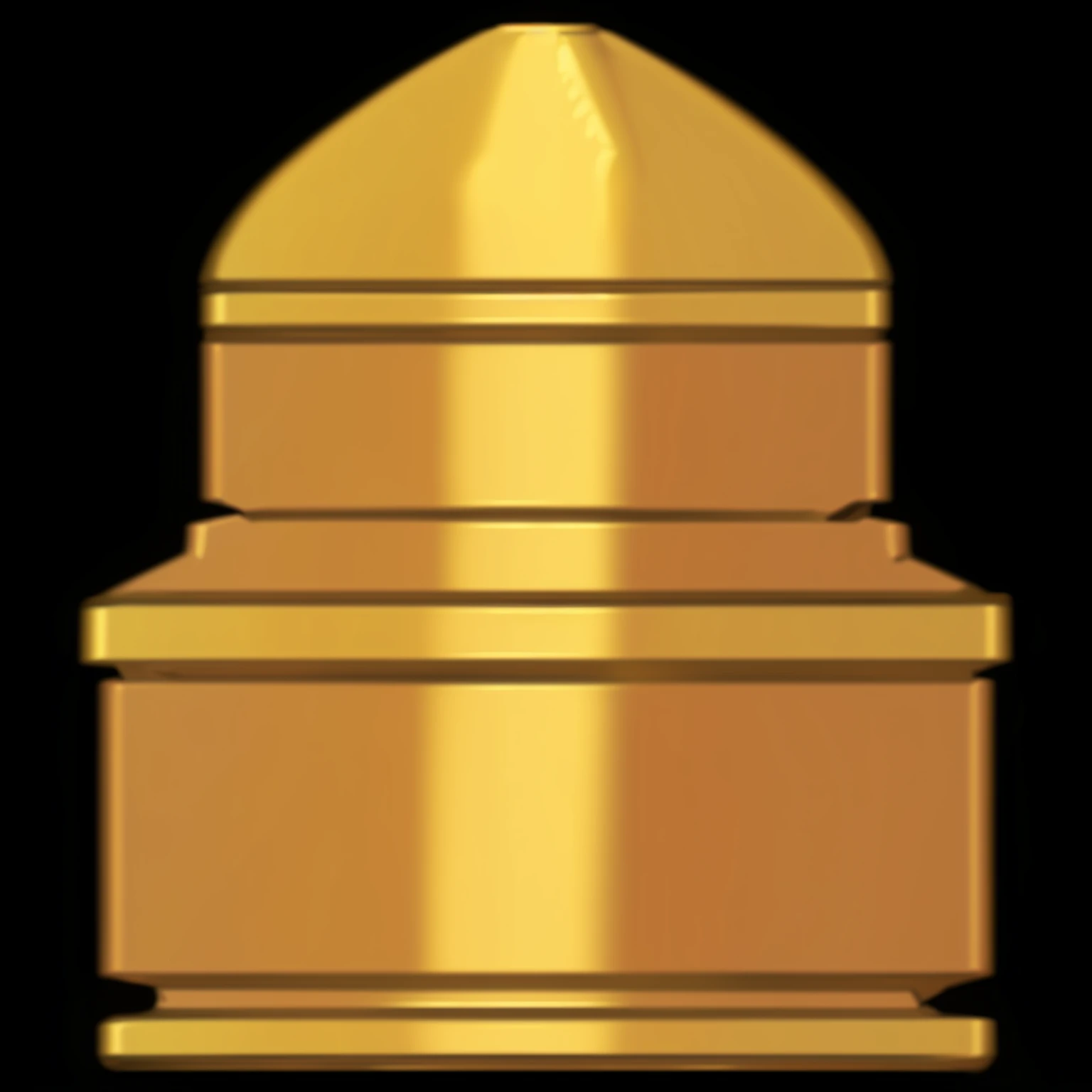 A golden bullet，American cartoon style，8K，Extremely detailed wasteland style，Game Icon.