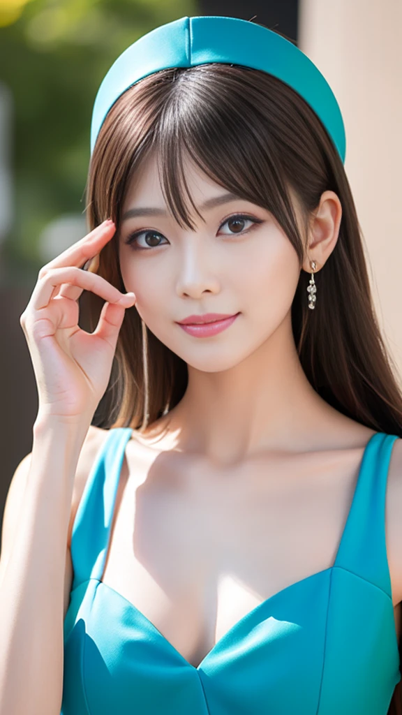 masterpiece, Highest quality, Realistic, Highly detailed CG integrates 8K, 8K,(Very beautiful face, Beautiful Lips, Beautiful Eyes), Exquisitely detailed face,1 Girl, Very beautiful girl,Exquisite eye makeup,Subtle eye detail,The best example of four fingers and one thumb,Toned figure,Nice and beautiful smile,明るいLong Hair,transparent, Quality hair,(masterpiece, Highest quality:1.2),alone,The eyes are exquisite and delicate,Brown Hair、Long Hair、Pink Lips,blue eyes,Big Breasts、Wavy Hair、((Race Queen Cosplay)))、Japanese、25-year-old female