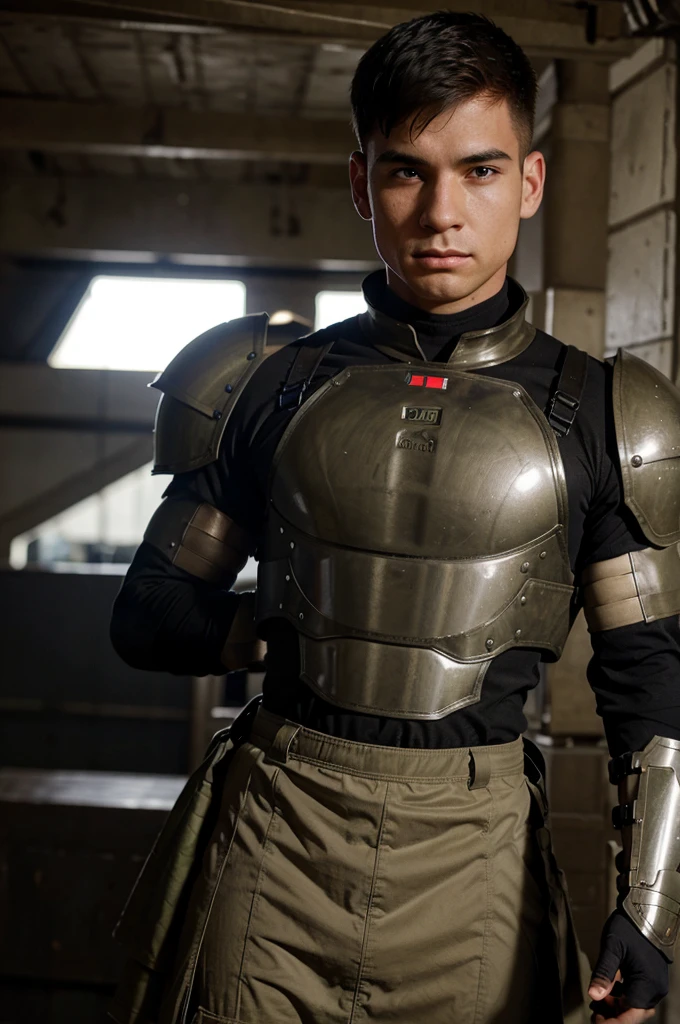 A soldier with armor covering his entire body