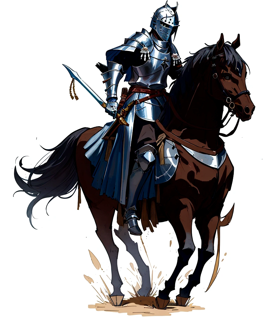 arafed knight on a horse with a spear and a sword, heavy cavalry, teutonic knight, a medieval, medieval holy crusader knight, knight on horseback, horse warrior, medieval knight, the rider carries a spear, 1 5 th century spanish soldier, cavalry, holy crusader medieval knight, cheval michael, painting of a knight, very detailed medieval