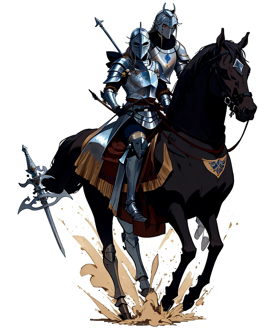 arafed knight on a horse with a spear and a sword, heavy cavalry, teutonic knight, a medieval, medieval holy crusader knight, knight on horseback, horse warrior, medieval knight, the rider carries a spear, 1 5 th century spanish soldier, cavalry, holy crusader medieval knight, cheval michael, painting of a knight, very detailed medieval