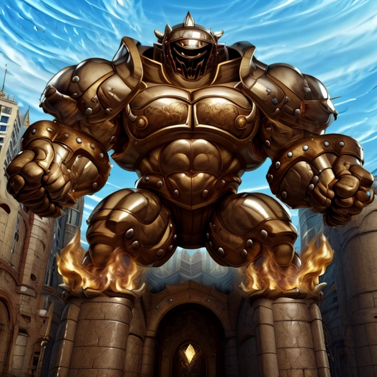 SOLO (masterpiece. official art. 8k. best quality. detailed full body. full body.)

(situation 1 : dominating Armored Flazzard. Armored Flazzard is over 1000 meters long. focus GIANT mechanical Muscular Armored Flazzard is trampling the city. Looking down. macro. stomp. Low-angle perspective. emphasizing the immense size.)

(situation 2 :smoke and flames rising from the destruction in the city)

(Additional details 1: real texture material. whole body shines like metal. emphasizes the muscles. suit fully made of metal.).

(Additional details 2: Detailed head. Detailed Body. Detailed abs. gigantic muscles. HYPER MUSCLES. Gigachad Muscular. big muscle. pecs. triceps. traps. unusually developed muscular body. body full of huge muscles. showing off muscles. pectorales enormes. Exaggeratedly huge muscles. huge muscles. long legs.).
